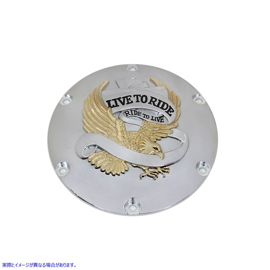 42-0713 イーグル スピリット ダービー カバー ゴールド インレイ 取寄せ Vツイン Eagle Spirit Derby Cover Gold Inlay (検索用