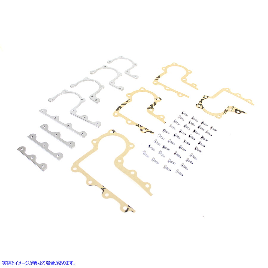 42-0983 カバー ストリップとガスケット キット クローム Cover Strip and Gasket Kit Chrome 取寄せ Vツイン (検索用／