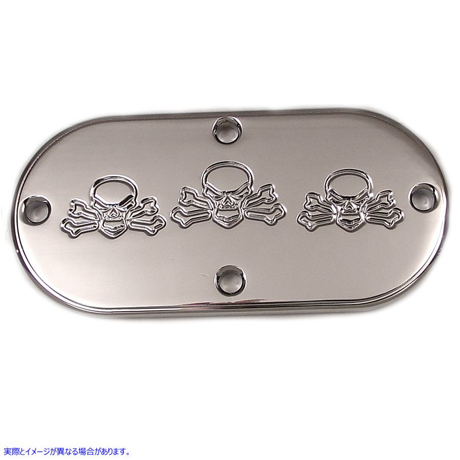 42-1008 ボーンヘッドスカル検査カバー クローム Bonehead Skull Inspection Cover Chrome 取寄せ Vツイン (検索用／