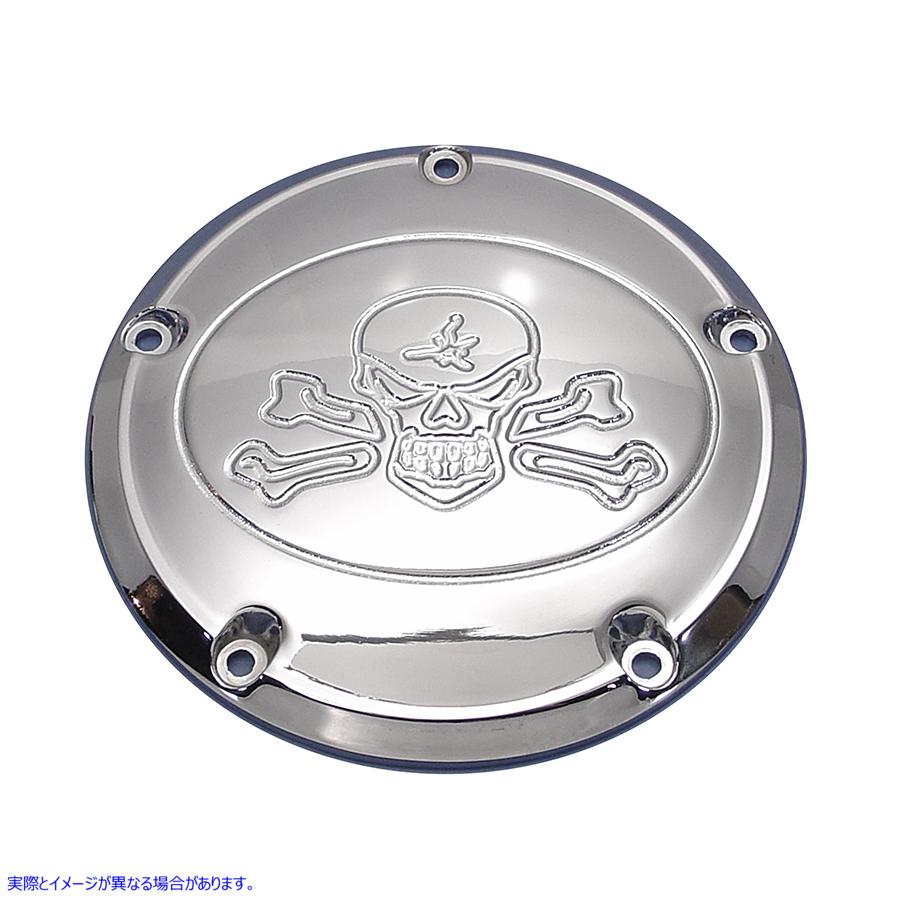 42-1057 スカル ダービー カバー クローム Skull Derby Cover Chrome 取寄せ Vツイン (検索用／