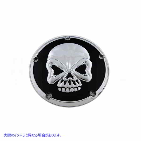 42-1081 スカルデザイン 5穴ダービーカバー クローム Skull Design 5 Hole Derby Cover Chrome 取寄せ Vツイン (検索用／