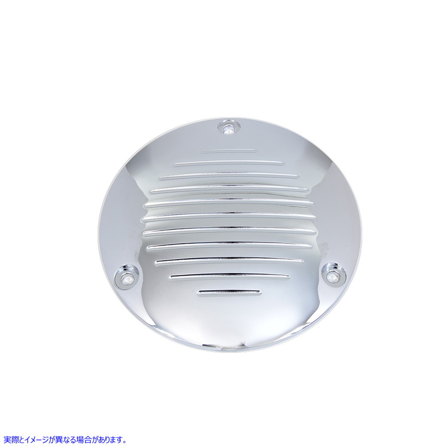 42-1142 クローム溝付き3穴ダービーカバー Chrome Grooved 3-Hole Derby Cover 取寄せ Vツイン (検索用／