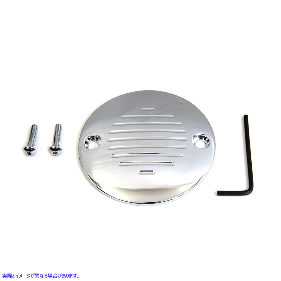 42-1148 溝付き点火システムカバー 2 穴クローム Grooved Ignition System Cover 2-Hole Chrome 取寄せ Vツイン (検索用／