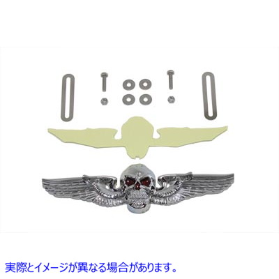 42-1530 スカルウィングナンバープレートオーナメント Skull Wing License Plate Ornament 取寄せ Vツイン (検索用／