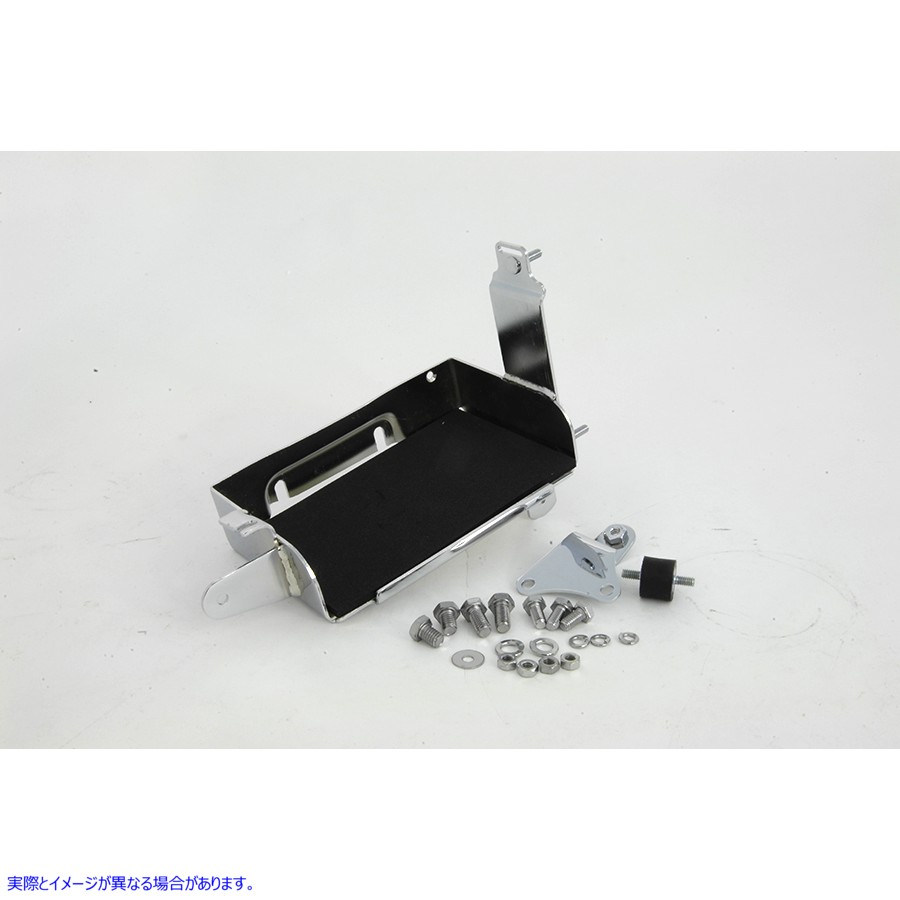 42-9915 クロームバッテリーキャリアキット 取寄せ Vツイン Chrome Battery Carrier Kit (検索用／66204-65