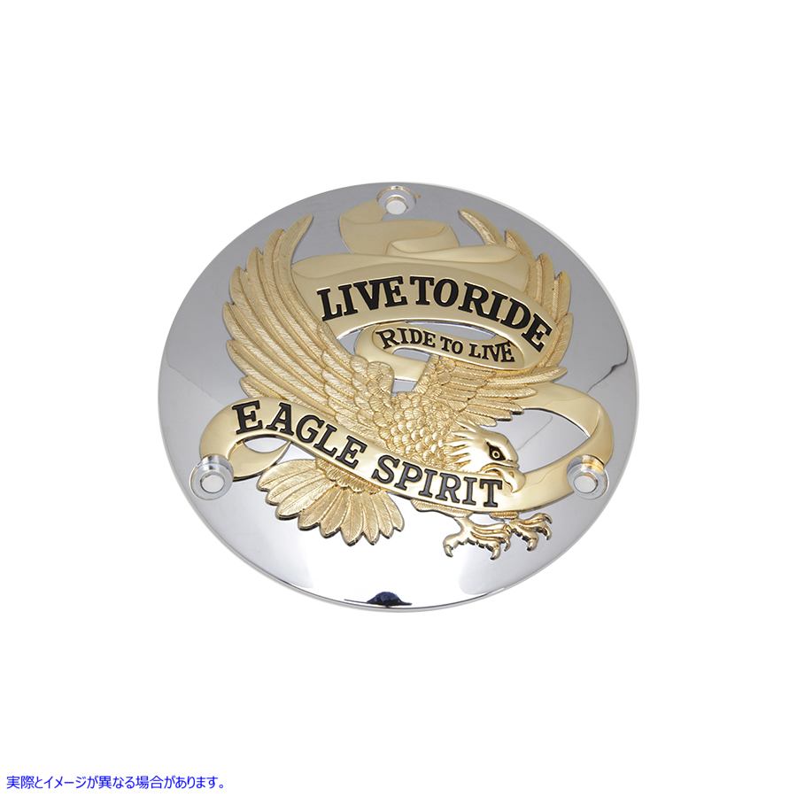 42-9944 イーグル スピリット ダービー カバー ゴールド インレイ Eagle Spirit Derby Cover Gold Inlay 取寄せ Vツイン (検索用