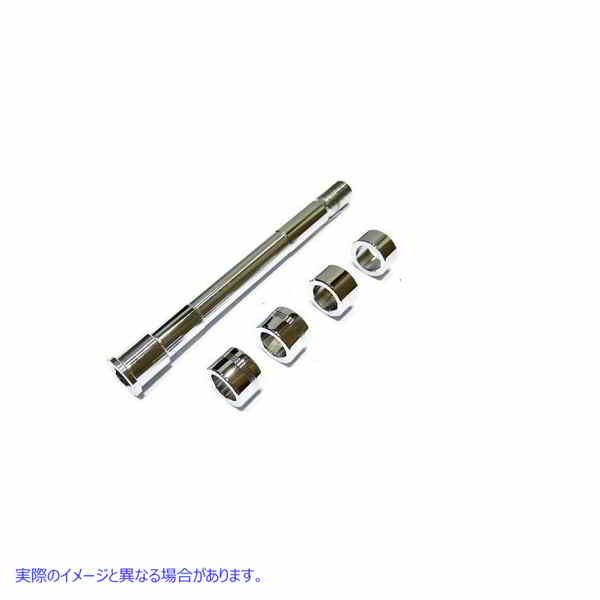 44-0006 クロームフロントアクスルキット Chrome Front Axle Kit 取寄せ Vツイン (検索用／43000080