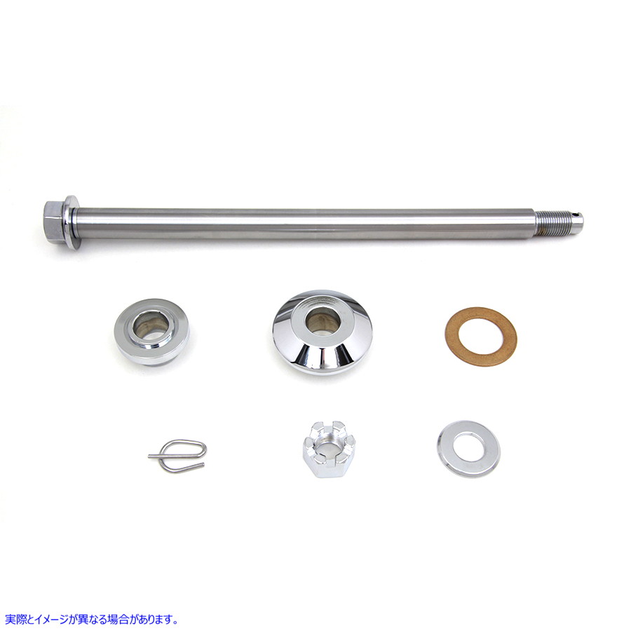 44-0939 フロント アクスル キット クローム Front Axle Kit Chrome 取寄せ Vツイン (検索用／