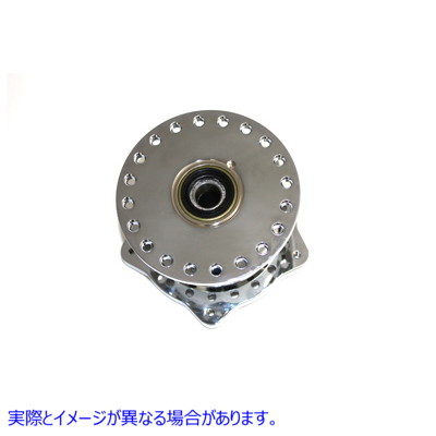 45-0307 クロームフロントホイールハブクローバースタイル 取寄せ Vツイン Chrome Front Wheel Hub Clover Style (検索用／43600