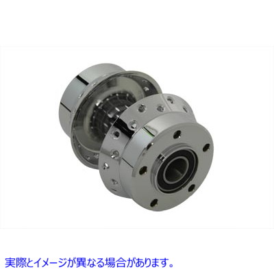 45-0336 クロームフロントホイールハブ、1インチベアリング付き Chrome Front Wheel Hub with 1 inch Bearings 取寄せ Vツイン (