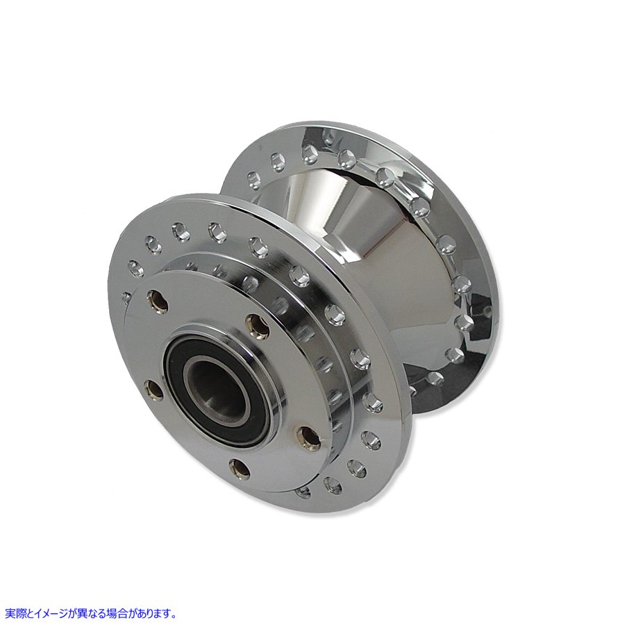 45-0342 クロームフロントホイールハブ1インチベアリング Chrome Front Wheel Hub 1 inch Bearings 取寄せ Vツイン (検索用／438