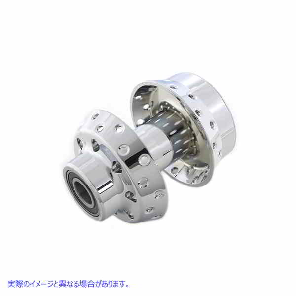 45-0785 25mm ベアリング付きクロームフロントホイールハブ Chrome Front Wheel Hub with 25mm Bearings 取寄せ Vツイン (検索用