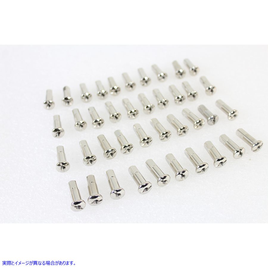 45-0922 40 ピース スポーク ニップル セット ステンレススチール 40 Piece Spoke Nipple Set Stainless Steel 取寄せ Vツイン (