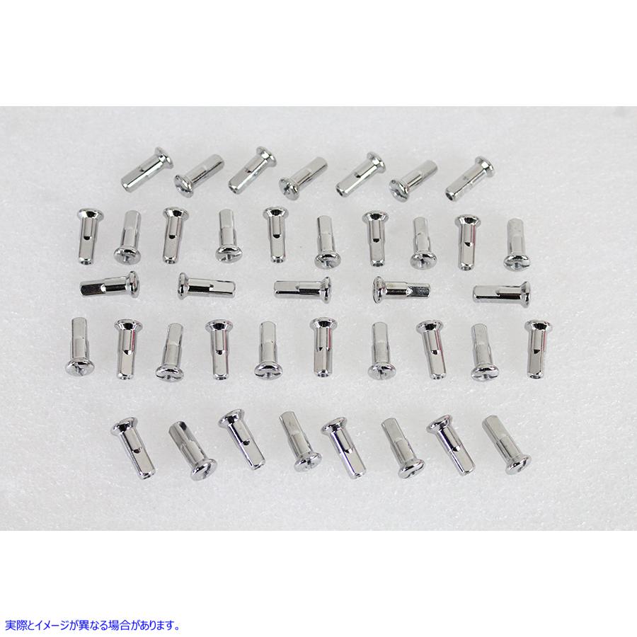 45-0927 スポーク 40 ピースステンレススチールニップルセット Spoke 40 Piece Stainless Steel Nipple Set 取寄せ Vツイン (検