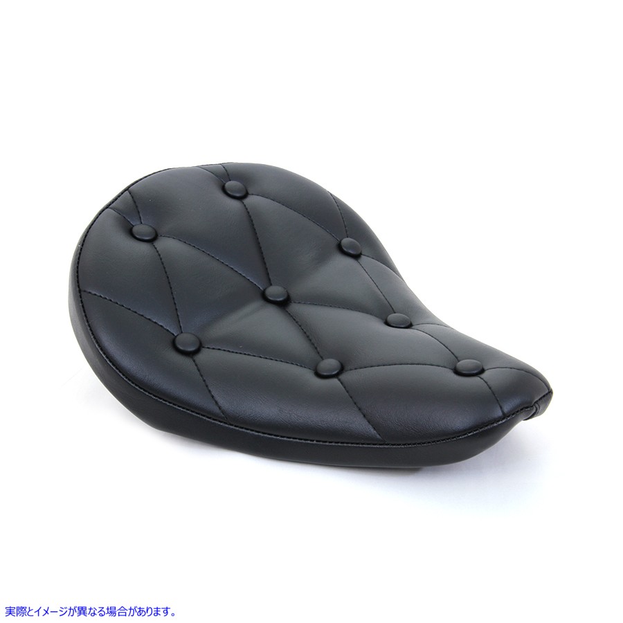 47-0064 ボタン付きブラックビニールソロシート Black Vinyl Solo Seat with Buttons 取寄せ Vツイン (検索用／ Corbin Gentry 7