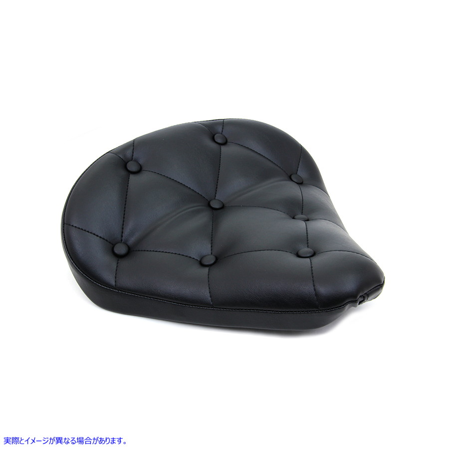 47-0065 ボタン付きブラックビニールソロシート Black Vinyl Solo Seat with Buttons 取寄せ Vツイン (検索用／ Corbin Gentry 7