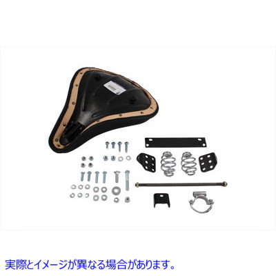 47-0120 ブラックレザーソロシート（マウントキット付き） Black Leather Solo Seat With Mount Kit 取寄せ Vツイン (検索用／ C