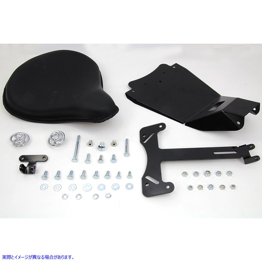 47-0147 ブラックレザーソロシートとマウントキット Black Leather Solo Seat and Mount Kit 取寄せ Vツイン (検索用／