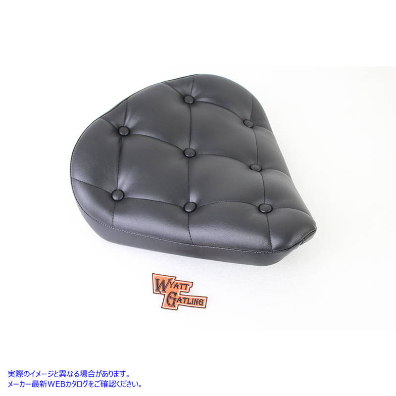 47-0370 ボタン付きブラックビニールソロシート Black Vinyl Solo Seat with Buttons 取寄せ Vツイン (検索用／