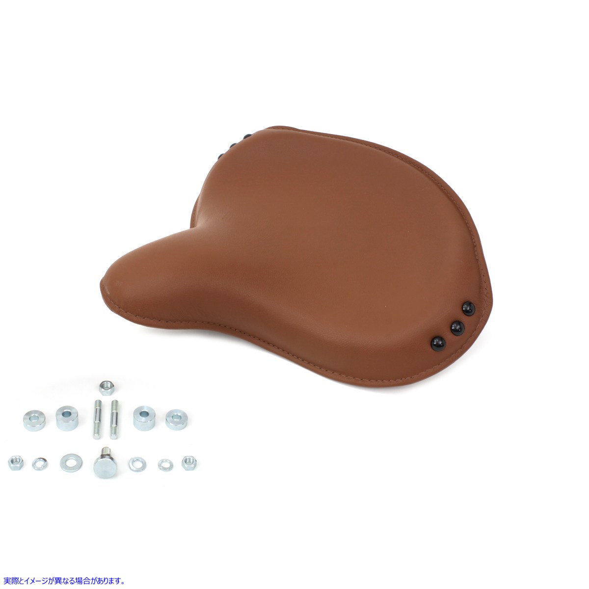 47-0529 レプリカブラウンレザーアーミーソロシート 取寄せ Vツイン Replica Brown Leather Army Solo Seat (検索用／3181-41 Co