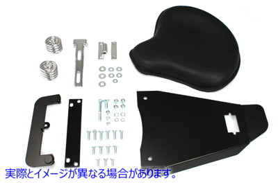 47-0781 ブラックレザーソロシート（マウントキット付き） Black Leather Solo Seat With Mount Kit 取寄せ Vツイン (検索用／ C