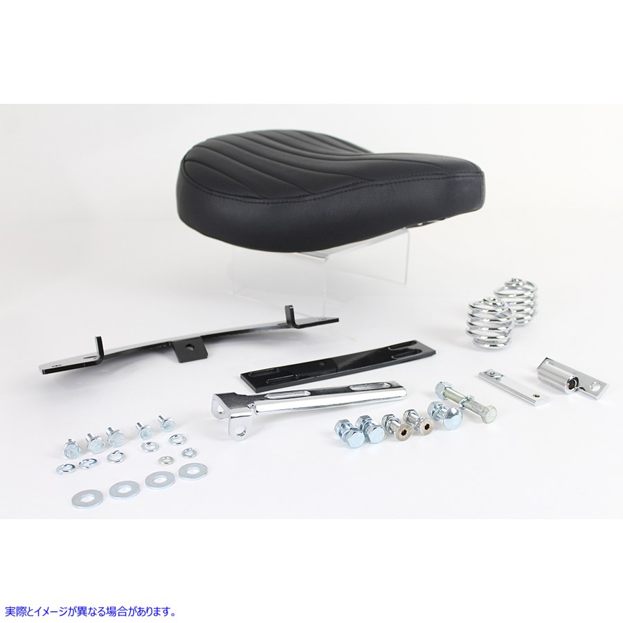 47-0814 ブラックレザーソロシートキット 取寄せ Vツイン Black Leather Solo Seat Kit (検索用／ Bates