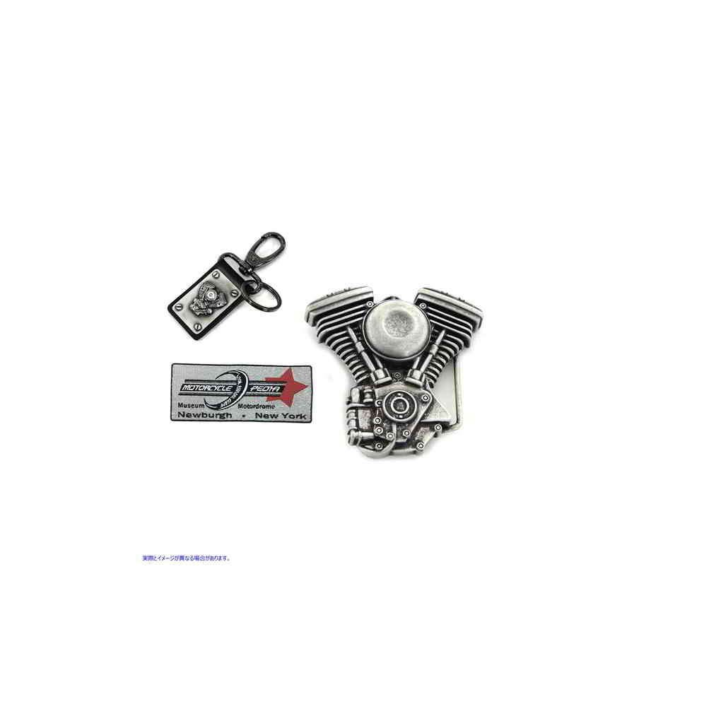 48-0224 V-Twin メンズ エボリューション エンジン バックルとフォブ セット V-Twin Mens Evolution Engine Buckle and Fob Set