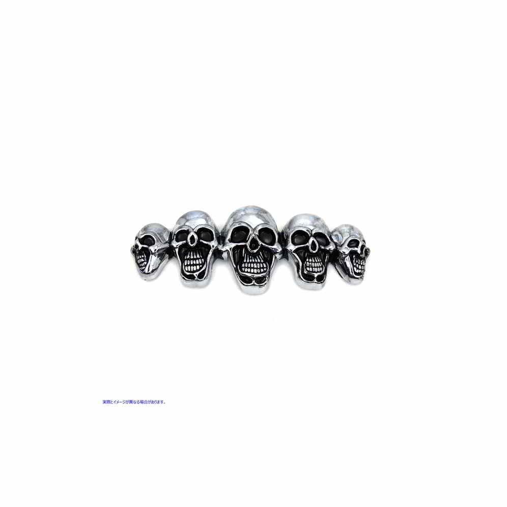 48-0491 Pewter 5 Skull Emblem 取寄せ Vツイン (検索用／ V-Twin