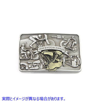 48-1113 ナックルヘッド エンジン ベルト バックル Knucklehead Engine Belt Buckle 取寄せ Vツイン (検索用／