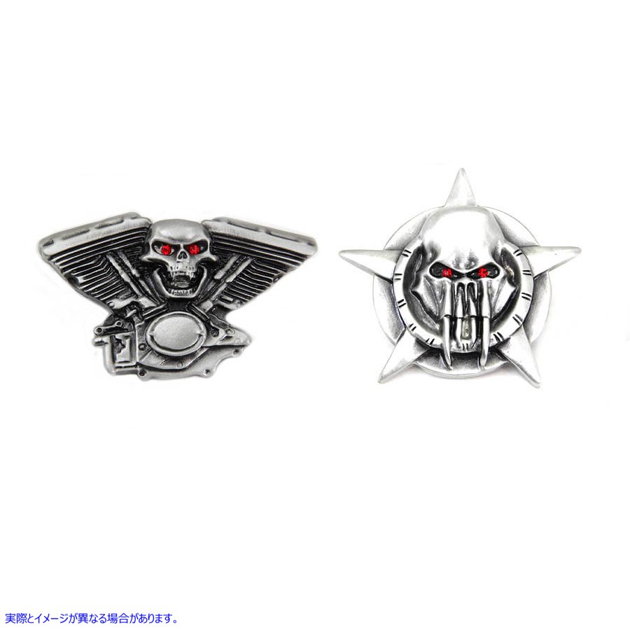 48-1518 スカルラペルピンセット Skull Lapel Pin Set 取寄せ Vツイン (検索用／