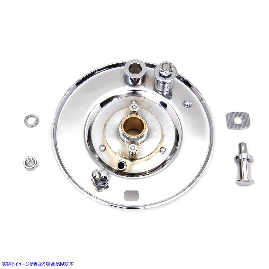 49-0041 フロントブレーキバッキングプレートクローム 取寄せ Vツイン Front Brake Backing Plate Chrome (検索用／44145-41