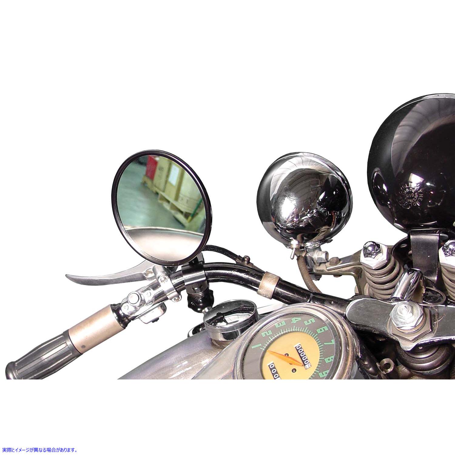49-0273 スプリングフォーク ブラック 5インチミラー 取寄せ Vツイン Spring Fork Black 5 inch Mirror (検索用／