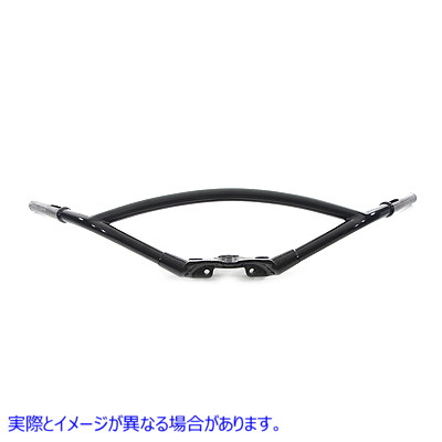 49-0373 ハリウッド スタイル オフセット ハンドルバー ブラック 取寄せ Vツイン Hollywood Style Offset Handlebars Black (検