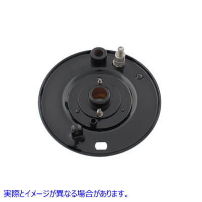 49-0609 45 インチ フロント ブレーキ バッキング プレート ブラック 取寄せ Vツイン 45 inch Front Brake Backing Plate Black