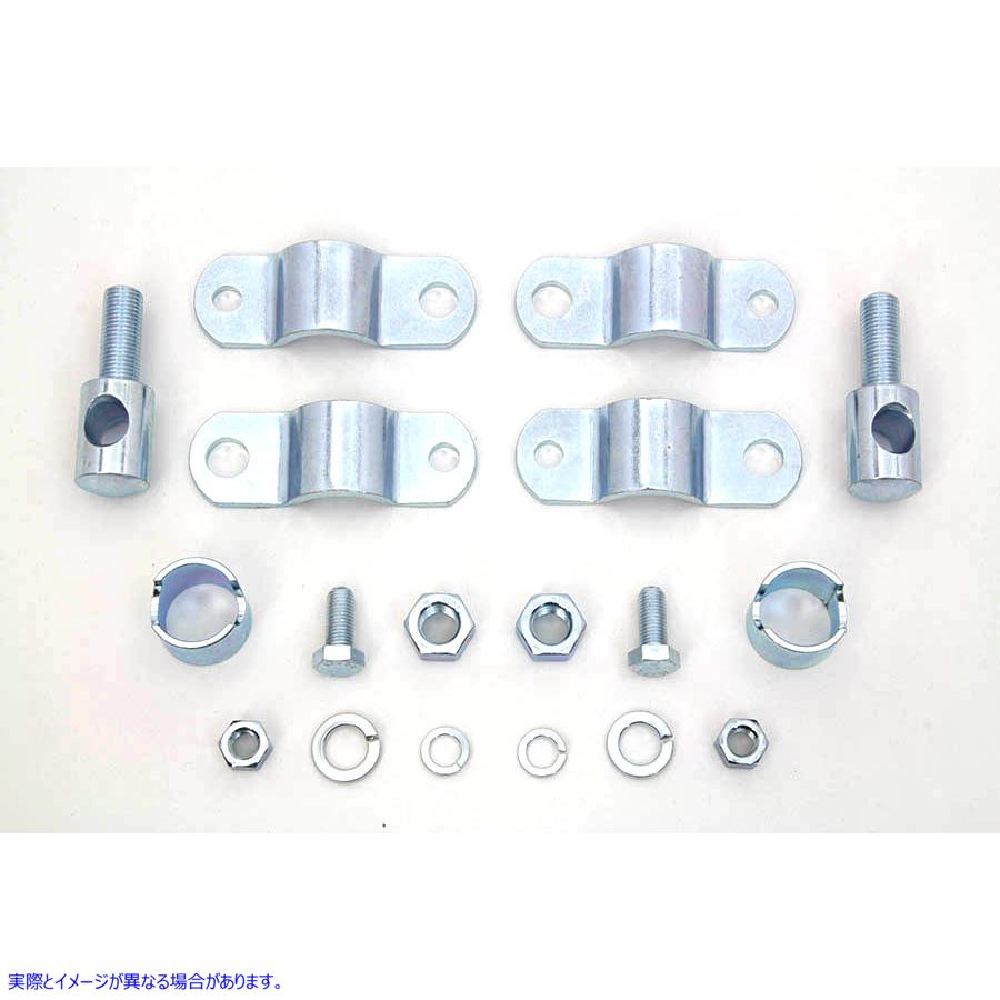 49-0868 フロントガラス クランプ キット 亜鉛 取寄せ Vツイン Windshield Clamp Kit Zinc (検索用／