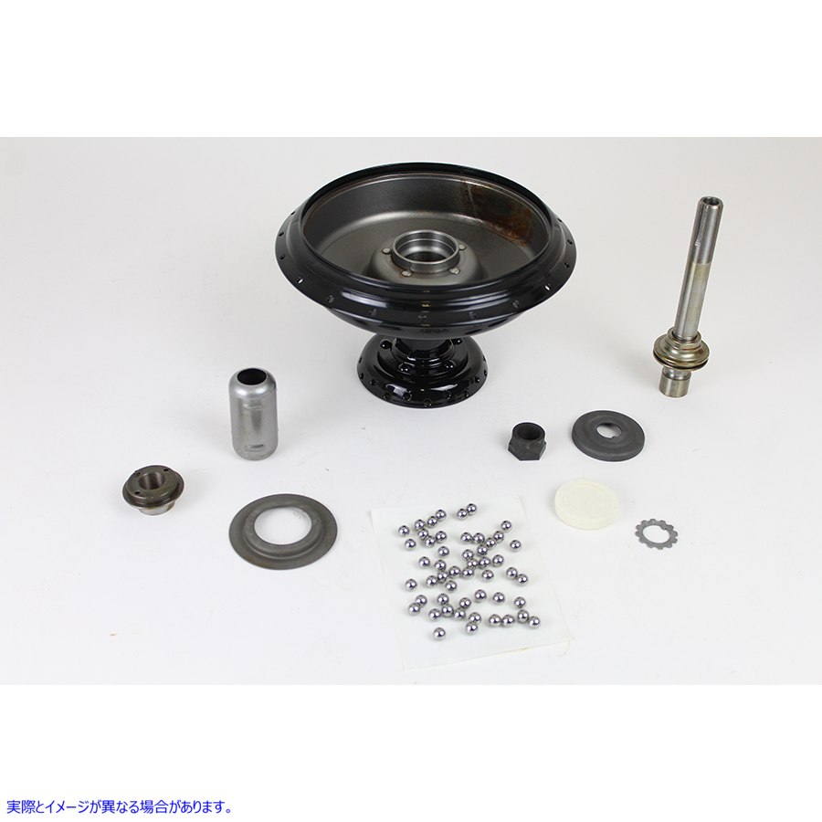 49-1287 45 W Front Wheel Hub Assembly Black 取寄せ Vツイン (検索用／