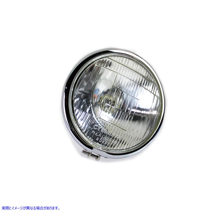 49-1781 6-1/2 インチ ラウンド ヘッドランプ ブラック 取寄せ Vツイン 6-1/2 inch Round Headlamp Black (検索用／67701-35