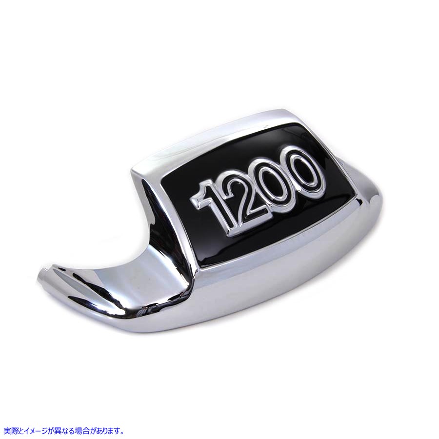 50-0343 クロームとブラックのフロントフェンダーチップインチ1200インチ 取寄せ Vツイン Chrome and Black Front Fender Tip in