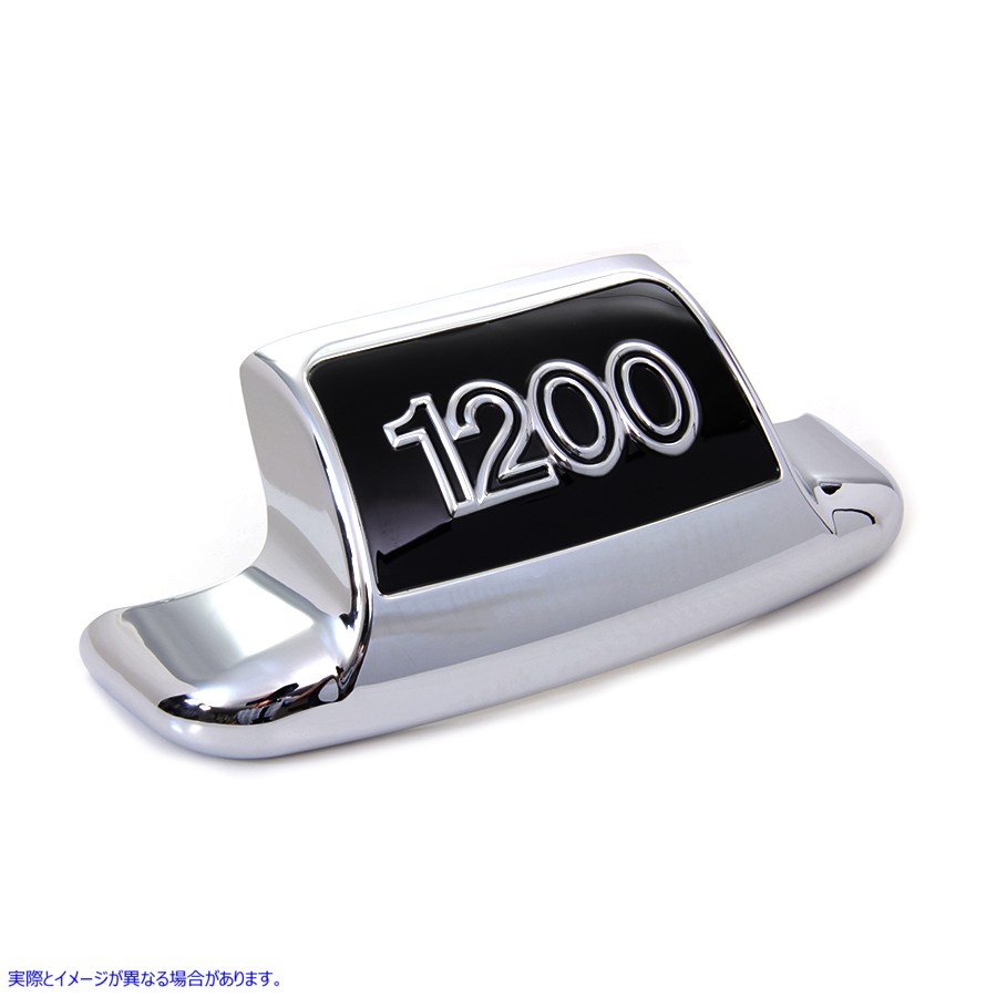 50-0344 クロームとブラックのリアフェンダーチップインチ1200インチ 取寄せ Vツイン Chrome and Black Rear Fender Tip inch120