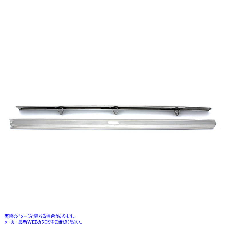 50-0954 ステンレススチール製フロントフェンダートリムサイドレール 取寄せ Vツイン Stainless Steel Front Fender Trim Side R