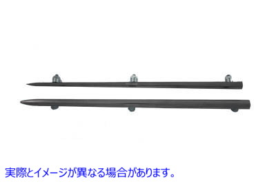 50-0957 ステンレス製フロントフェンダーチップサイドレール Stainless Steel Front Fender Tip Side Rails 取寄せ Vツイン (検