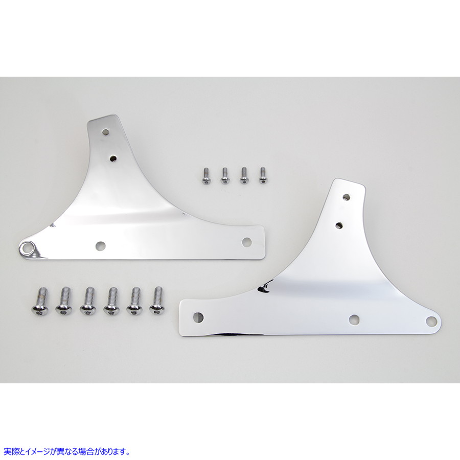 50-1227 シーシーバー サイドプレートセット クローム Sissy Bar Side Plate Set Chrome 取寄せ Vツイン (検索用／