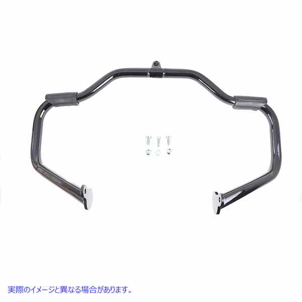 51-0005 OE グロスブラック フロント エンジン バー (フットペグ パッド付き) OE Gloss Black Front Engine Bar with Footpeg Pa