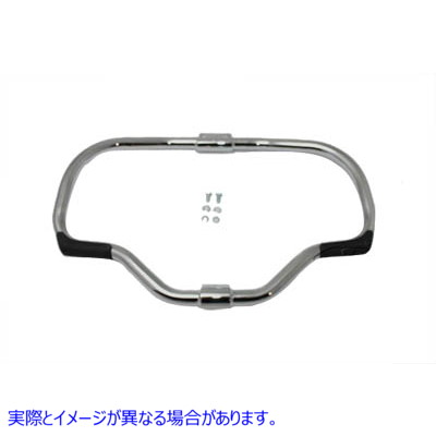 51-0985 クローム フロント エンジン バー (フットペグ パッド付き) 取寄せ Vツイン Chrome Front Engine Bar with Footpeg Pads