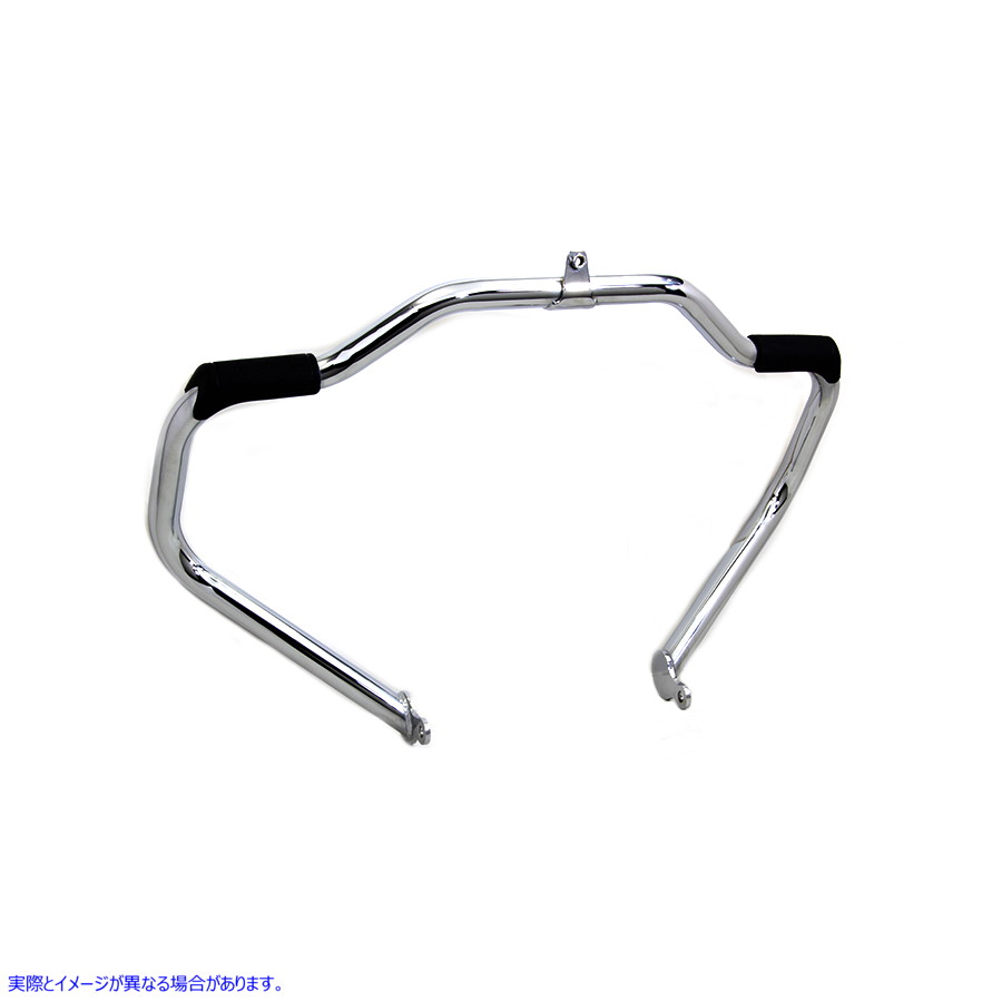 51-0986 クローム フロント エンジン バー (フットペグ パッド付き) Chrome Front Engine Bar with Footpeg Pads 取寄せ Vツイン