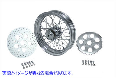 52-0429 16 インチ x 3.00 インチ リア ホイール アセンブリ クローム 取寄せ Vツイン 16 inch x 3.00 inch Rear Wheel Assembly