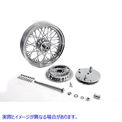 52-1052 16 インチ x 3.00 インチ ホイールおよびブレーキドラム アセンブリ クローム 取寄せ Vツイン 16 inch x 3.00 inch Whee