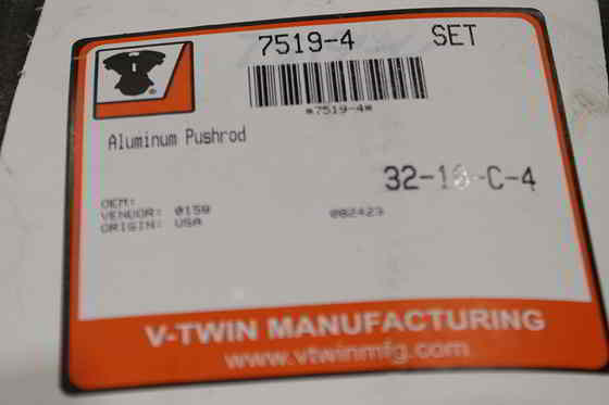 7519-4 アルミプッシュロッド 取寄せ Vツイン Aluminum Pushrod (検索用／ Colony