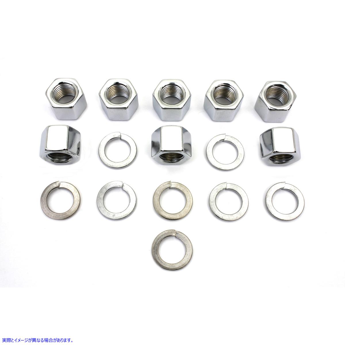 8104-16 クロムシリンダーベースナットとワッシャー 取寄せ Vツイン Chrome Cylinder Base Nuts and Washers (検索用／ Colony