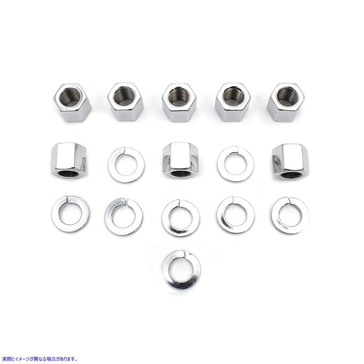 8106-16 クロームストックシリンダーベースナットとワッシャー 取寄せ Vツイン Chrome Stock Cylinder Base Nuts and Washers (